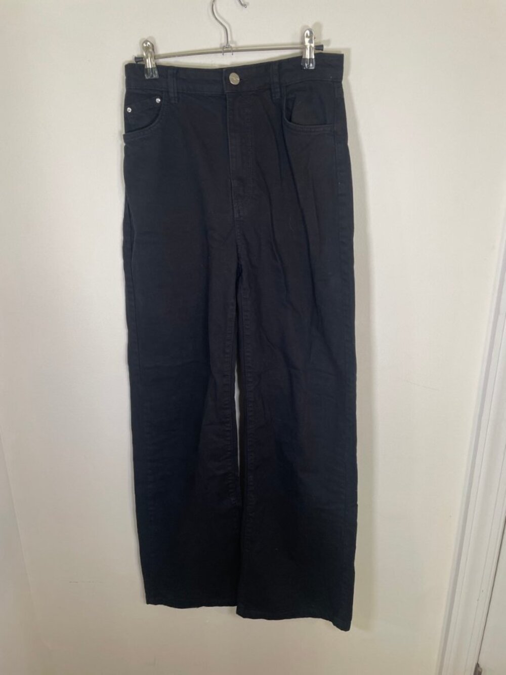 Bershka Black High Waist Wide Leg Jeans